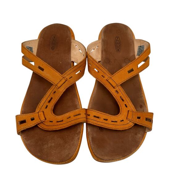 Keen Women's Honey Leather Slip On Emerald City Slides Sandals Size 8.5 - Picture 1 of 8
